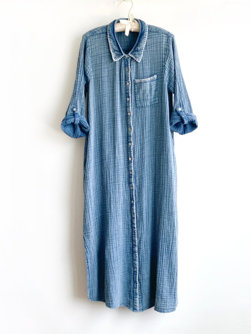 Natural Life Gauze Maxi Shirt Dress
